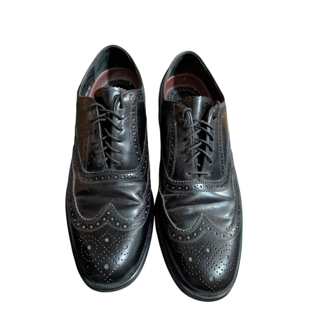 Florsheim Lexington Wingtip Dress Oxfords Black Leather Shoes Mens 9 D 20381